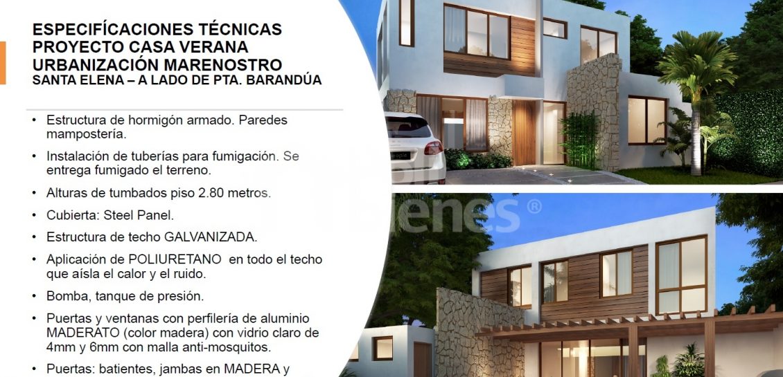 VENDO CASA EN PROYECTO EN MARENOSTRO – SECTOR PUNTA CENTINELA