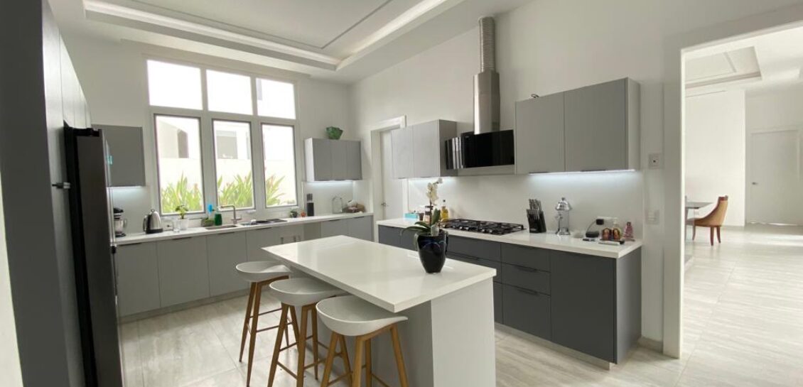 Samborondon Alquiler en sector exclusivo: Aires de Batan Casa Moderna amoblada con diseño minimalista con vista al lago