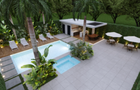 Departamento planta baja con patio y piscina, ubicado en Isla Mocolí, Via Samborondón.