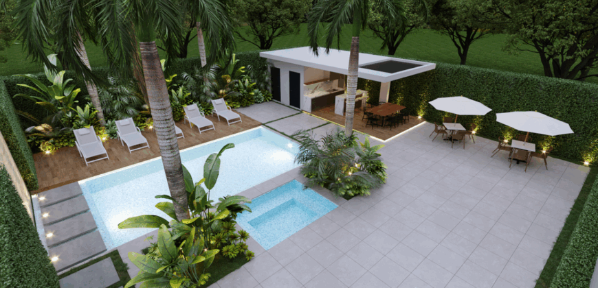 Departamento planta baja con patio y piscina, ubicado en Isla Mocolí, Via Samborondón.